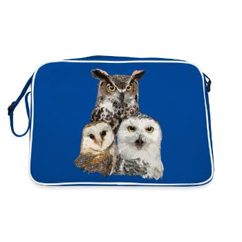 Chouettes et hiboux - Sac Retro - bleu/blanc - Dos