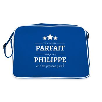 Je ne suis pas parfait mais je suis Philippe - Sac Retro - bleu/blanc - Dos