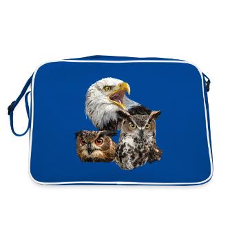 Pigargo américain et hiboux - Sac Retro - bleu/blanc - Dos