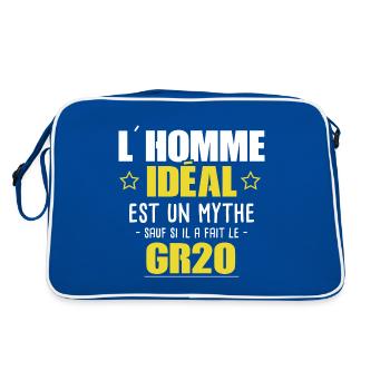 GR20 - Randonnée - Corse - Marche - Cadeau - Drôle - Sac Retro - bleu/blanc - Dos