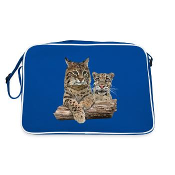Lynx et léopard nuageux - Sac Retro - bleu/blanc - Dos