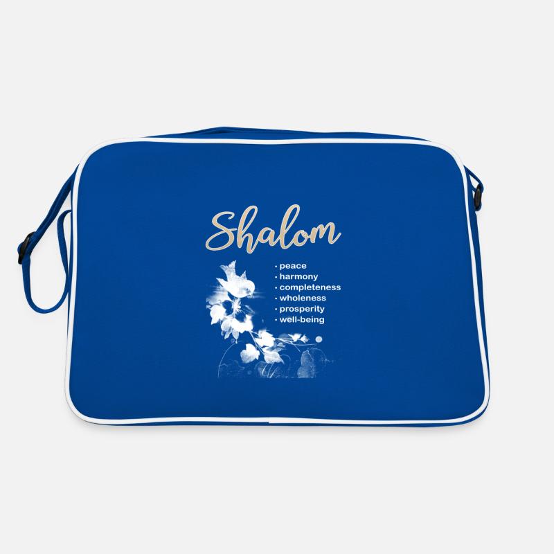 Conception chrétienne avec le mot hébreu 'Shalom' et Sac Retro