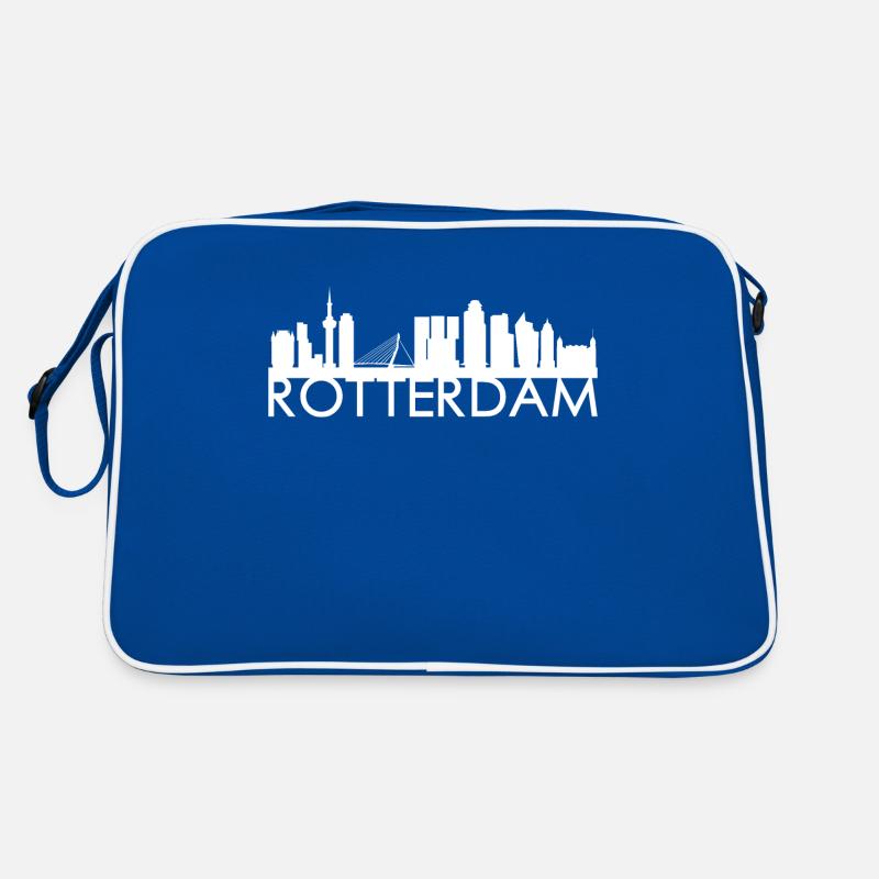 Rotterdam Netherlands skyline gift idea Retro Bag