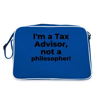 Ich bin Steuerberater, kein Philosoph - Retro Tasche - Blau/Weiß - Hinten