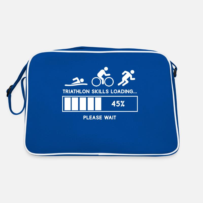Triathlon Skills Loading. Please Wait. - Retro Tasche - Blau/Weiß
