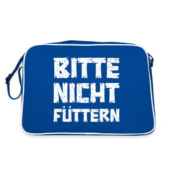 Bitte nicht füttern - Retro Tasche - Blau/Weiß - Hinten