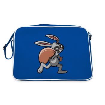 Bank Robber - Rabbit on Raid Robbery Ganove - Retro Bag - blue/white - Back