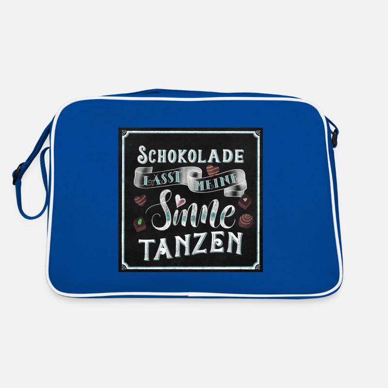 Schokolade - Retro Tasche - Blau/Weiß
