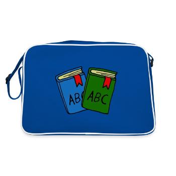 School books, first class, children - Retro Bag - blue/white - Back