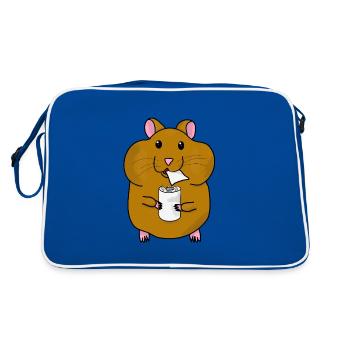 Klopapier Hamstern Toilettenpapier Hamsterkauf - Retro Tasche - Blau/Weiß - Hinten