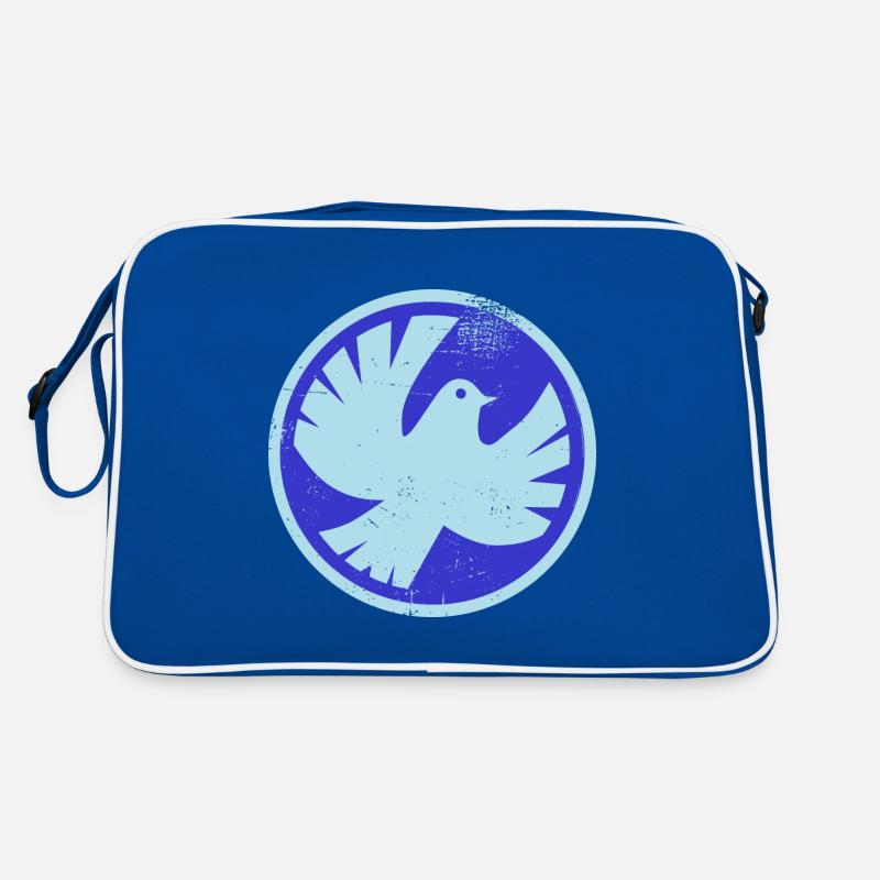Friedenstaube - Retro Tasche - Blau/Weiß