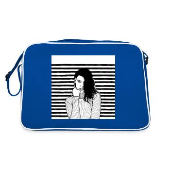 Rayures Noir Blanc - Sac Retro - bleu/blanc - Dos