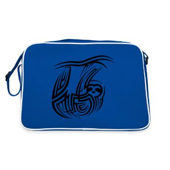Tatouage tribal paresseux - Sac Retro - bleu/blanc - Dos