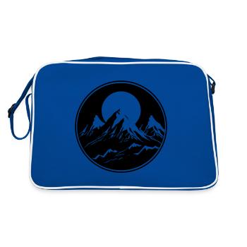 Mountains Nature Mountains Silhouette - Retro Bag - blue/white - Back