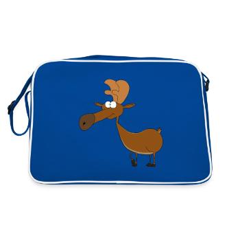Drôle de bande dessinée Moose en couleur - Sac Retro - bleu/blanc - Dos