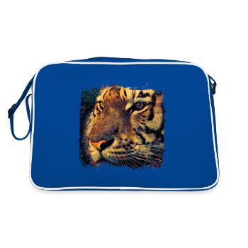 Tiger Animal Animal Predator Predator Africa Safari - Retro Bag - blue/white - Back