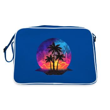 Plage d’été Palmiers de mer Vacances Néon Couleurs Colorées - Sac Retro - bleu/blanc - Dos
