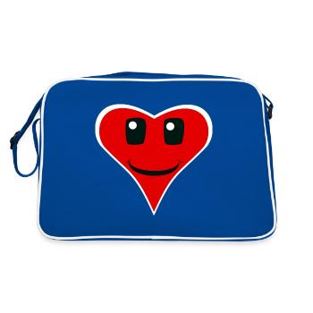 coeur amical sympathie coeurs gentil chaud - Sac Retro - bleu/blanc - Dos