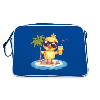 Chicken Summer Beach Vacation - Retro Bag - blue/white - Back