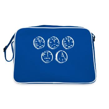 Compteur de vitesse de voiture classique - Sac Retro - bleu/blanc - Dos
