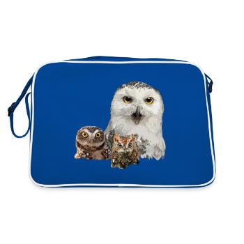 hibou, hibou et hibou - Sac Retro - bleu/blanc - Dos