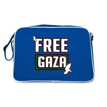 Free Gaza, Free Palestine, Gaza Peace, Palestina - Sac Retro - bleu/blanc - Dos
