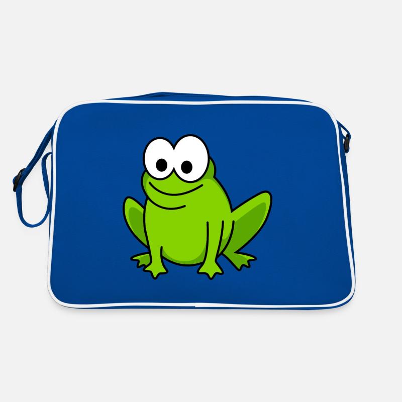 Frosch Comic Tier - Retro Tasche - Blau/Weiß
