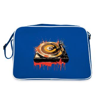 Disque Vinyle LP Platine Rétro - Sac Retro - bleu/blanc - Dos