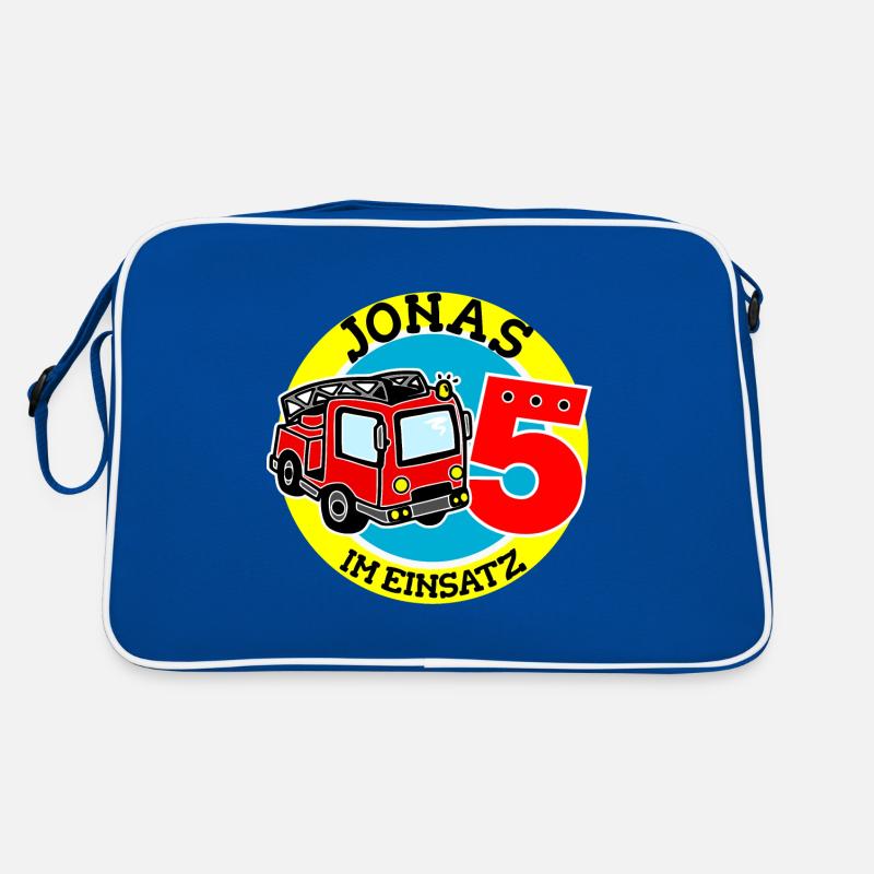 Name Jonas 5. Geburtstag Personalisiert Retro Tasche