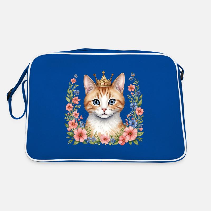 Adorable chat princesse - Sac Retro - bleu/blanc