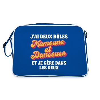 mamoune danseuse je gère rétro 80s humour - Sac Retro - bleu/blanc - Dos