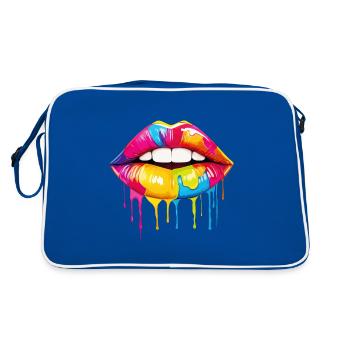 Lèvres Rouge à lèvres coloré Embrasser les lèvres Pop Art Art - Sac Retro - bleu/blanc - Dos
