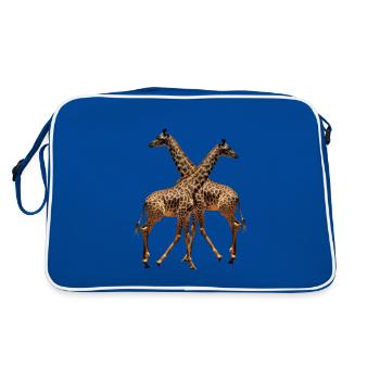 Girafe - Afrique - Kenya - Safari - Sac Retro - bleu/blanc - Dos