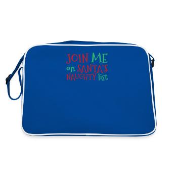 Christmas Fun Join Me On Santa's Naughty List - Retro Bag - blue/white - Back