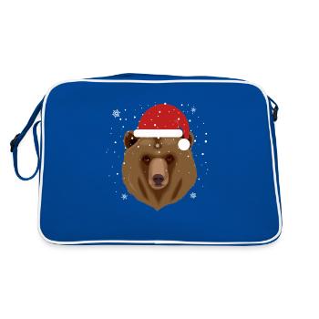 Ours de Noël en bonnet de Noel - Sac Retro - bleu/blanc - Dos