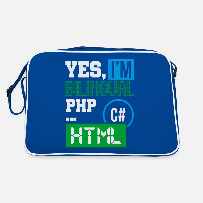 Computer Programmer Humor Yes, I'm Bilingual HTML Retro Bag