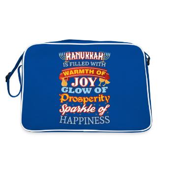 Hanukkah Happiness Joy Prosperity Happiness - Retro Bag - blue/white - Back