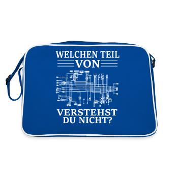 Welchen teil von verstehst du nicht Elektronik - Retro Tasche - Blau/Weiß - Hinten