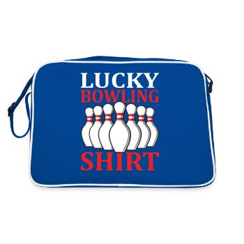 Glückliches Bowling - Retro Tasche - Blau/Weiß - Hinten
