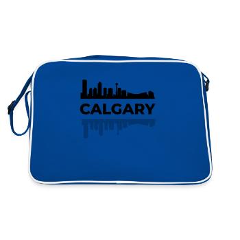 Calgary Kanada Alberta Nordamerika Großstadt Reise - Retro Tasche - Blau/Weiß - Hinten