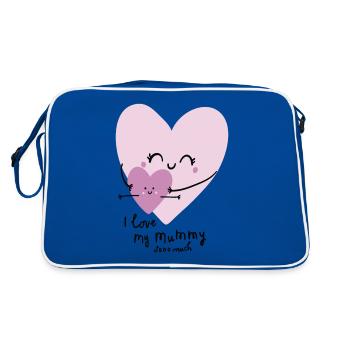 I LOVE MY MUMMY SOOO MUCH - Retro Tasche - Blau/Weiß - Hinten