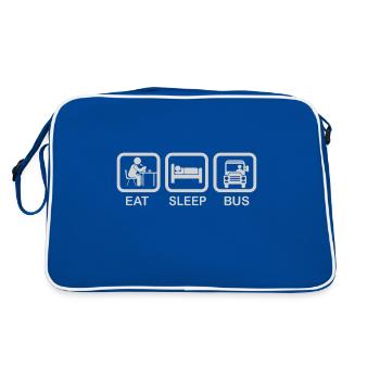 Manger, dormir, bus - Sac Retro - bleu/blanc - Dos