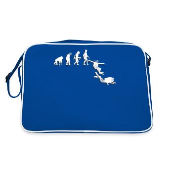 Evolution Taucher tauchen - Retro Tasche - Blau/Weiß - Hinten