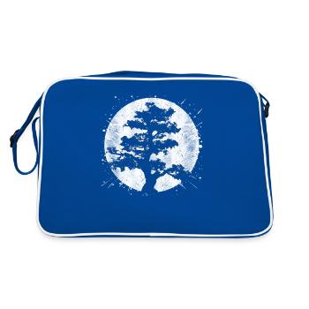 Arbre de Bouddha japonais méditatif - Sac Retro - bleu/blanc - Dos
