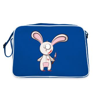 Lapin de dessin animé d'horreur - Sac Retro - bleu/blanc - Dos