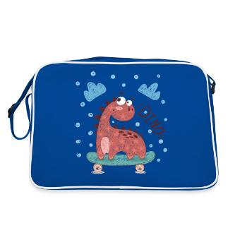 Skater Dino Shirt for Boys - Retro Bag - blue/white - Back