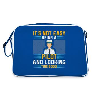 Gift for Pilot Pilot Aircraft Copilot - Retro Bag - blue/white - Back