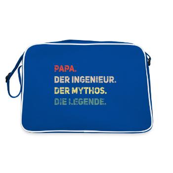 Vaterschaft Ingenieur Papa Mythos Legende Papaw - Retro Tasche - Blau/Weiß - Hinten