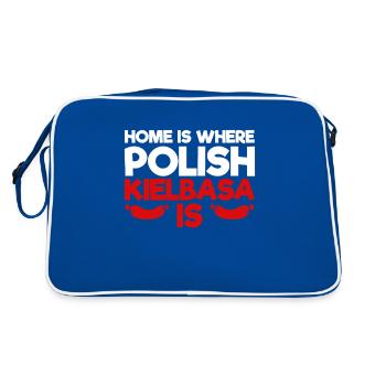 Pologne Kielbasa drôle adage Polska - Sac Retro - bleu/blanc - Dos