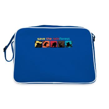 Sauver la forêt tropicale enregistrer comme un cadeau de l'environnement de la forêt tropicale - Sac Retro - bleu/blanc - Dos